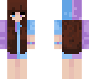 half blue half purple