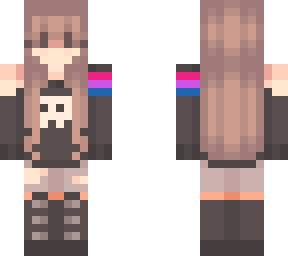 halloween skull girl w/ bi pride flag