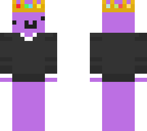 purple man with crown and sweater