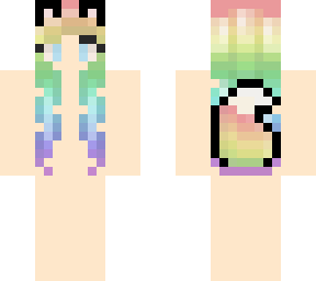 rainbow fox girl base