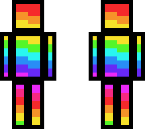 rainbow with block outlines