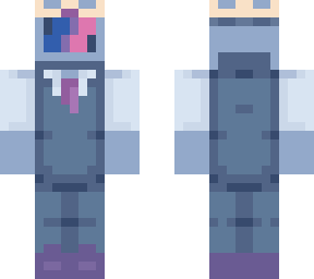 tv head in suit vest (w/ bi flag screen)