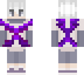 white hair with purple vest boy