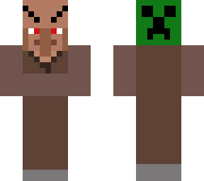 a guy with red eyes and creeper on the back