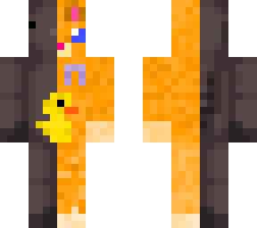 black axolotl and orange cat (ribbon and duckie)