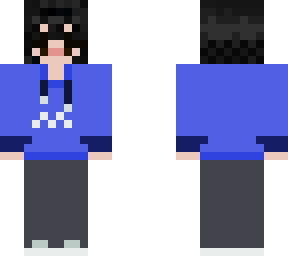 chica con sudadera azul