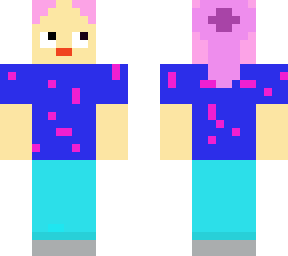 derp, pink sprinkeles,jeens,dark blue jumper
