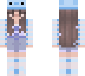 axolotl girl blue and purple