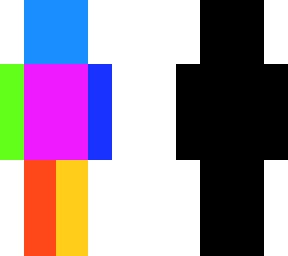 black with colourful