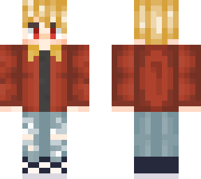 blonde boy with red jacket