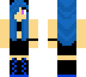 blue & black cat girl