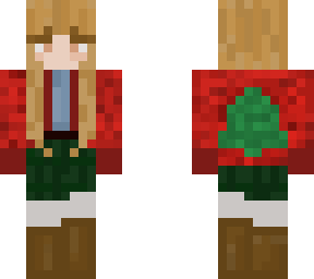 christmas girl with tree on back