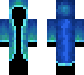 mysterious blue cloaked figure