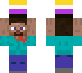 steve holding a non-binary pride flag ??