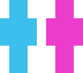 blue and pink colored