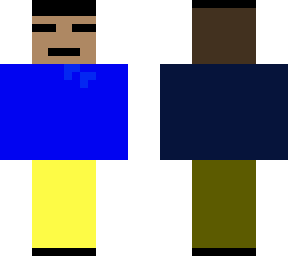 boy with blue shirt and yellow pants (meant to be me)