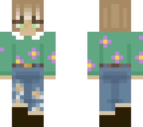 cheryade green flowery jumper