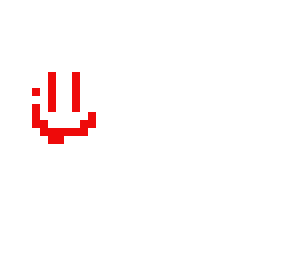 ghost with red smiling face
