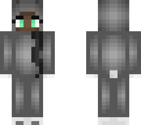 girl in gray bunny suit