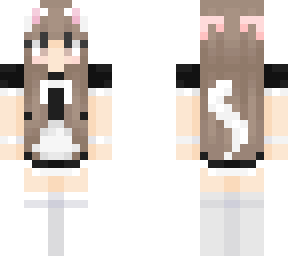 new pink socked cat maid