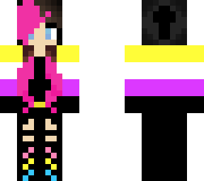 pan nonbinary hot pink hair