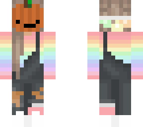 rainbow pastel pumpkin head girl