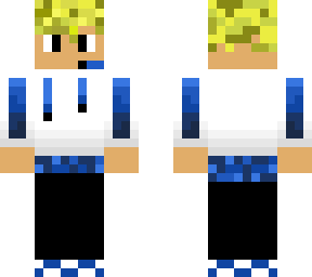 blonde boy in blue