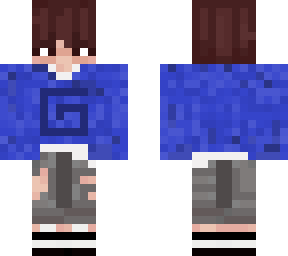 brown hair, blue hoddie, carl jacobs clasic (4x)