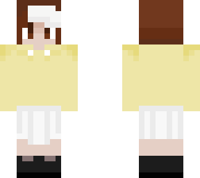 pastel yellow hoodie with a white skirt