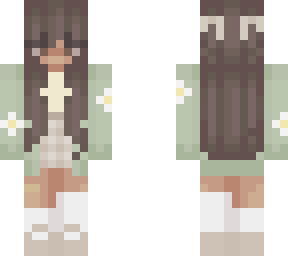 cute soft girl with green cardigan