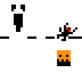 ghost and spider and scarekin (pumpkin)