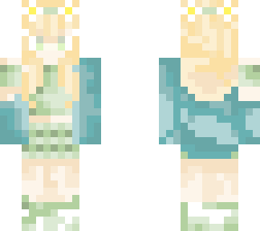 green and blue flower girl