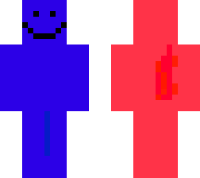 red and blue skin