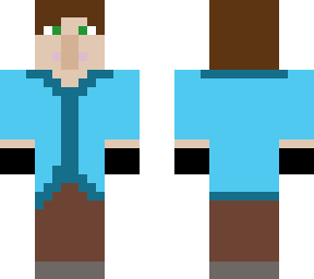 the blue human/villager