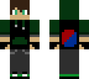 timeglitch (hood on) (black and green hoodie)