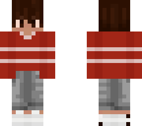 adrian red sweater and jeans