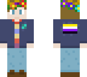 non binary character with a crown