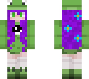frog girl with purple hair