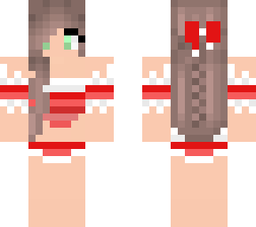 girl's red bathing suit