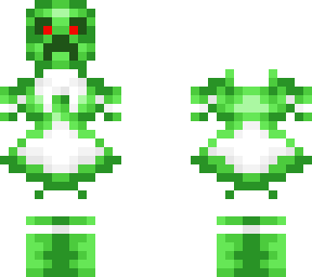 ob - green maid dress w/ evil creeper mask