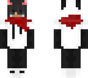 panda with red scarf