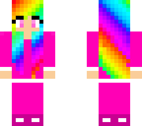 rainbow pink creeper girl