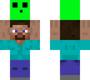 steve holding a slime head