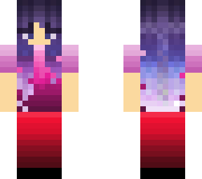 purple girl in a red dress
