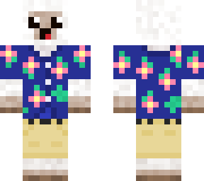 sheep with vacation outfit