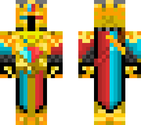 blue and red gold armor