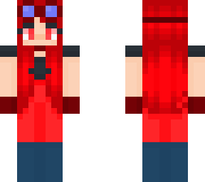 red goggles girl