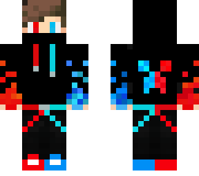 blue and red flame boy