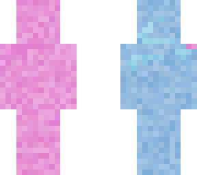 half pink half blue