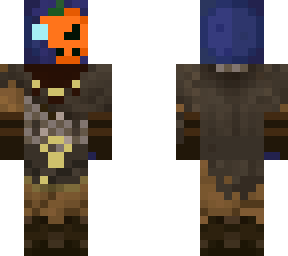 slime azul vikingo con calabaza en su cabeza